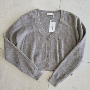 Fashion Nova Women's Gray V-Neck Cardigan